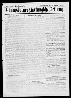 Königsberger Hartungsche Zeitung vom 19.10.1912