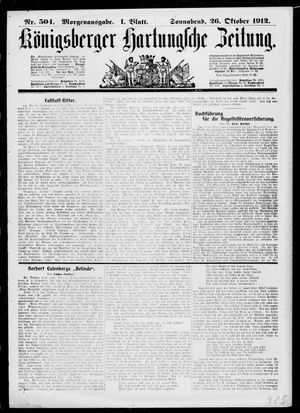 Königsberger Hartungsche Zeitung vom 26.10.1912