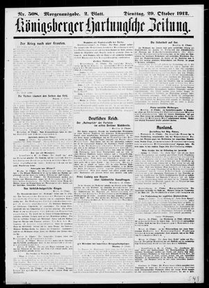 Königsberger Hartungsche Zeitung vom 29.10.1912