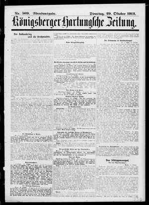Königsberger Hartungsche Zeitung vom 29.10.1912