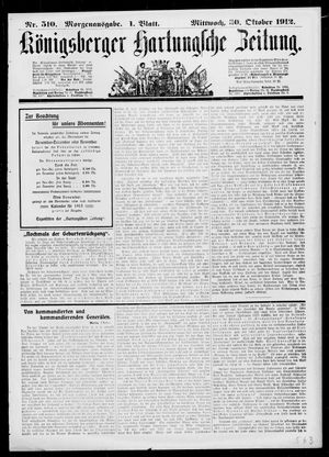 Königsberger Hartungsche Zeitung vom 30.10.1912