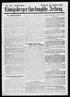 Königsberger Hartungsche Zeitung vom 30.10.1912