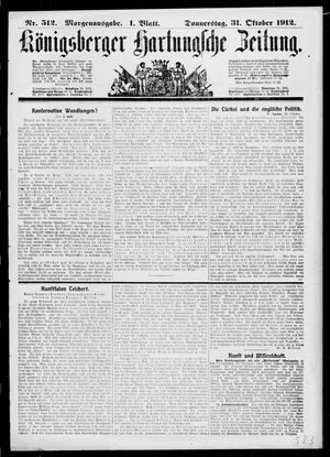 Königsberger Hartungsche Zeitung vom 31.10.1912