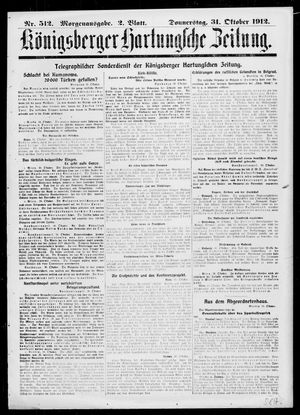Königsberger Hartungsche Zeitung on Oct 31, 1912