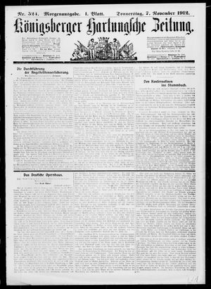 Königsberger Hartungsche Zeitung vom 07.11.1912