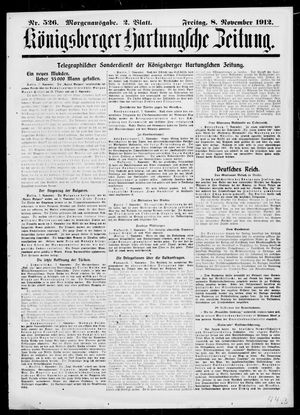 Königsberger Hartungsche Zeitung on Nov 8, 1912