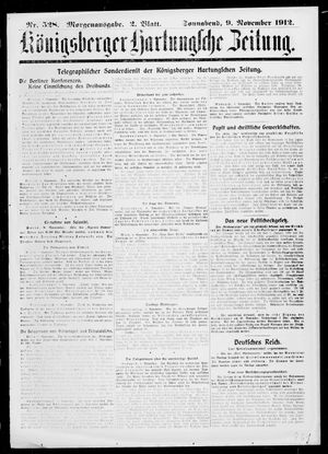Königsberger Hartungsche Zeitung vom 09.11.1912