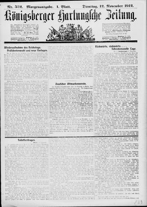 Königsberger Hartungsche Zeitung vom 12.11.1912