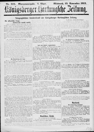 Königsberger Hartungsche Zeitung vom 13.11.1912