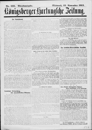 Königsberger Hartungsche Zeitung on Nov 13, 1912