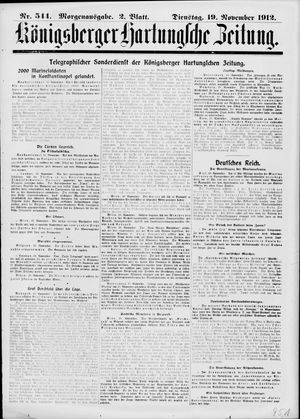 Königsberger Hartungsche Zeitung on Nov 19, 1912