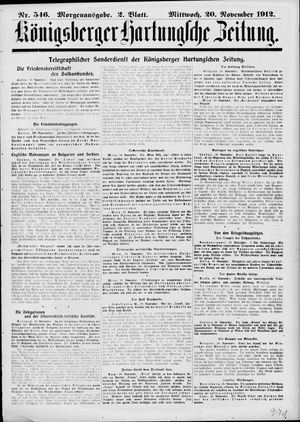 Königsberger Hartungsche Zeitung vom 20.11.1912