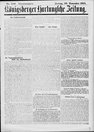 Königsberger Hartungsche Zeitung vom 22.11.1912