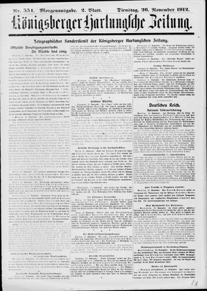 Königsberger Hartungsche Zeitung vom 26.11.1912