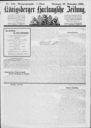 Königsberger Hartungsche Zeitung vom 27.11.1912