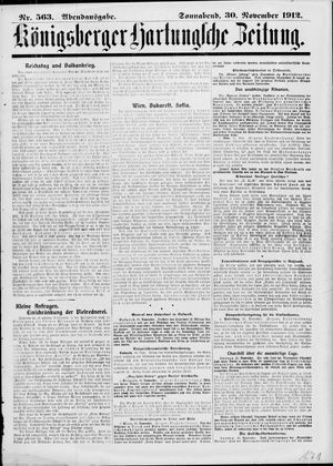 Königsberger Hartungsche Zeitung vom 30.11.1912