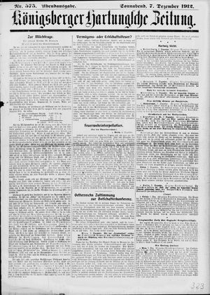 Königsberger Hartungsche Zeitung vom 07.12.1912