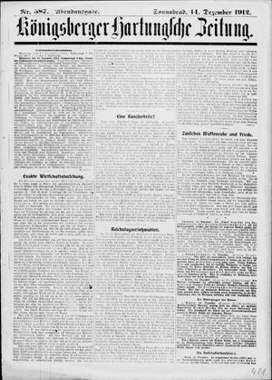 Königsberger Hartungsche Zeitung on Dec 14, 1912