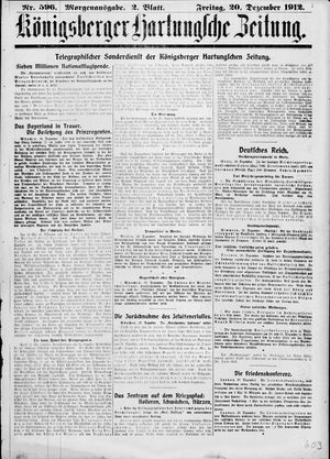 Königsberger Hartungsche Zeitung vom 20.12.1912
