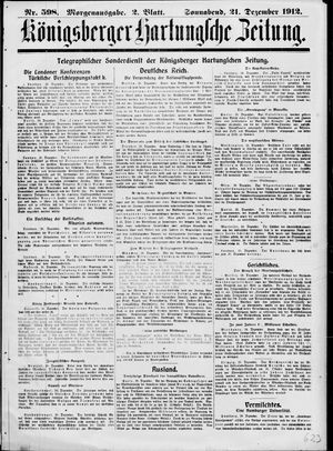 Königsberger Hartungsche Zeitung on Dec 21, 1912