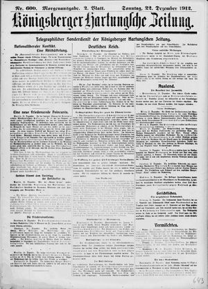 Königsberger Hartungsche Zeitung vom 22.12.1912