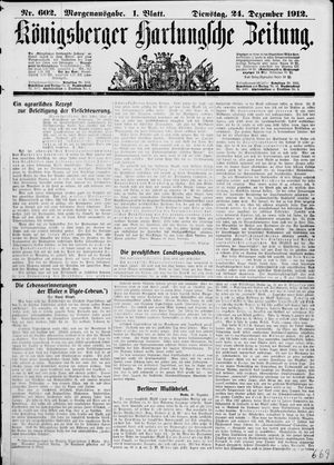 Königsberger Hartungsche Zeitung vom 24.12.1912