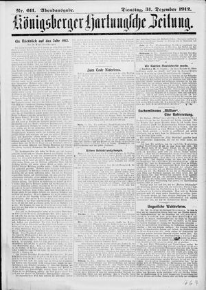 Königsberger Hartungsche Zeitung vom 31.12.1912