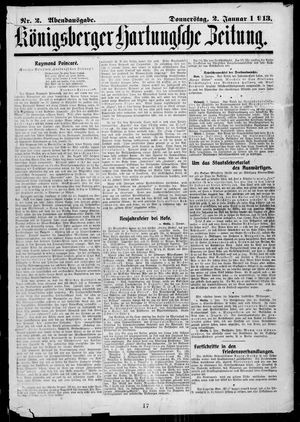 Königsberger Hartungsche Zeitung vom 02.01.1913