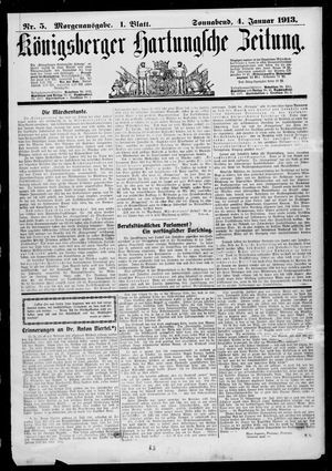 Königsberger Hartungsche Zeitung vom 04.01.1913