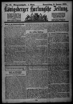 Königsberger Hartungsche Zeitung vom 09.01.1913