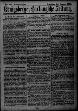 Königsberger Hartungsche Zeitung vom 14.01.1913