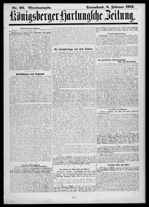 Königsberger Hartungsche Zeitung vom 08.02.1913