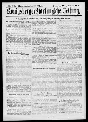 Königsberger Hartungsche Zeitung vom 16.02.1913