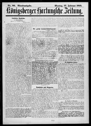 Königsberger Hartungsche Zeitung vom 17.02.1913