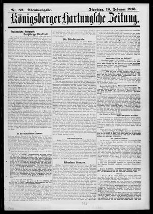 Königsberger Hartungsche Zeitung vom 18.02.1913