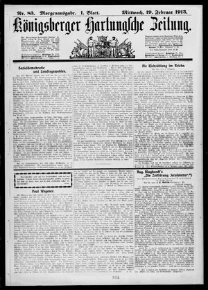 Königsberger Hartungsche Zeitung vom 19.02.1913