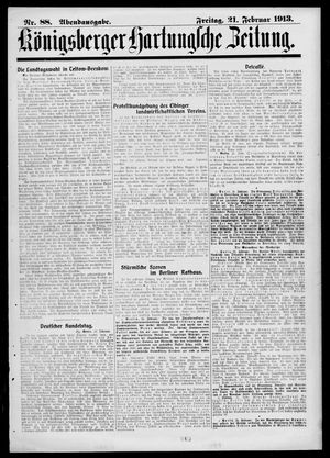 Königsberger Hartungsche Zeitung vom 21.02.1913