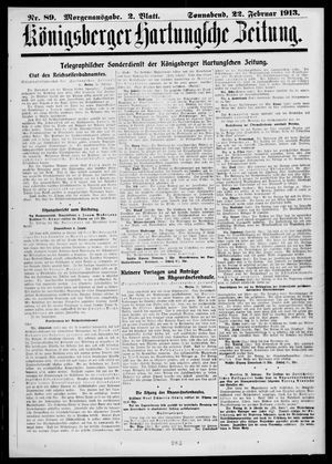 Königsberger Hartungsche Zeitung on Feb 22, 1913
