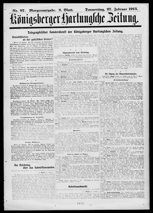Königsberger Hartungsche Zeitung on Feb 27, 1913