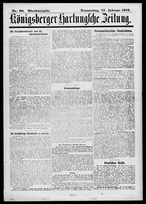 Königsberger Hartungsche Zeitung vom 27.02.1913