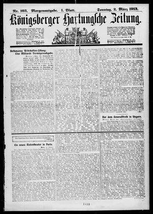 Königsberger Hartungsche Zeitung vom 02.03.1913