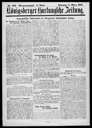 Königsberger Hartungsche Zeitung vom 02.03.1913