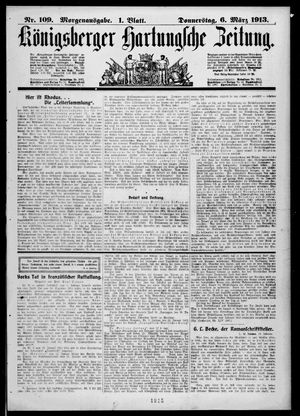 Königsberger Hartungsche Zeitung vom 06.03.1913