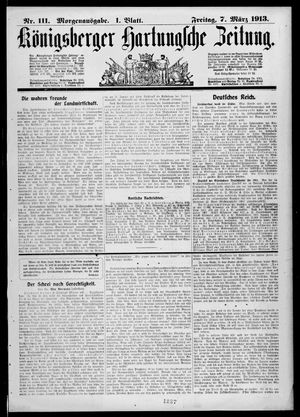 Königsberger Hartungsche Zeitung vom 07.03.1913