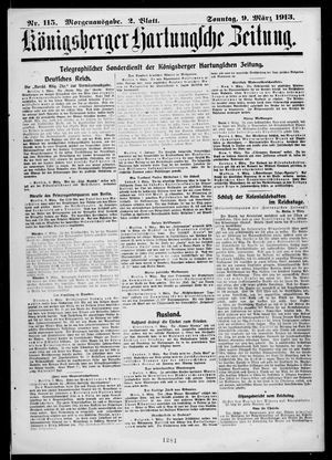 Königsberger Hartungsche Zeitung vom 09.03.1913