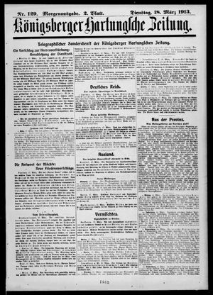 Königsberger Hartungsche Zeitung vom 18.03.1913