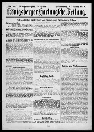 Königsberger Hartungsche Zeitung vom 27.03.1913
