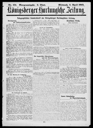 Königsberger Hartungsche Zeitung vom 02.04.1913