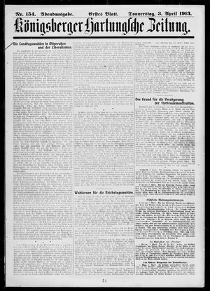 Königsberger Hartungsche Zeitung on Apr 3, 1913