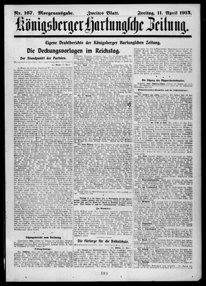 Königsberger Hartungsche Zeitung vom 11.04.1913